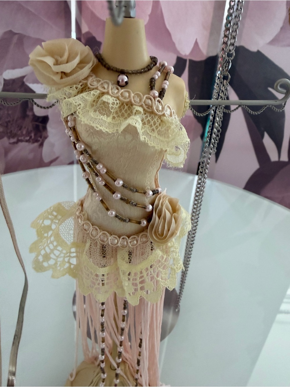 Vintage Victorian dress mannequin jewelry stand – decorative jewelry holder